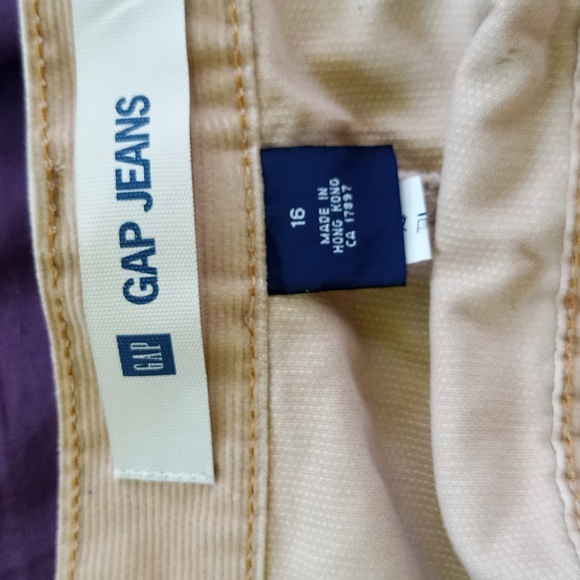 Corduroy Gap skirt with leather enforced front panel slits. Side zipper. 16 - Picture 2 of 4